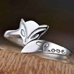Fox Wrap Ring with “Love” Engraving